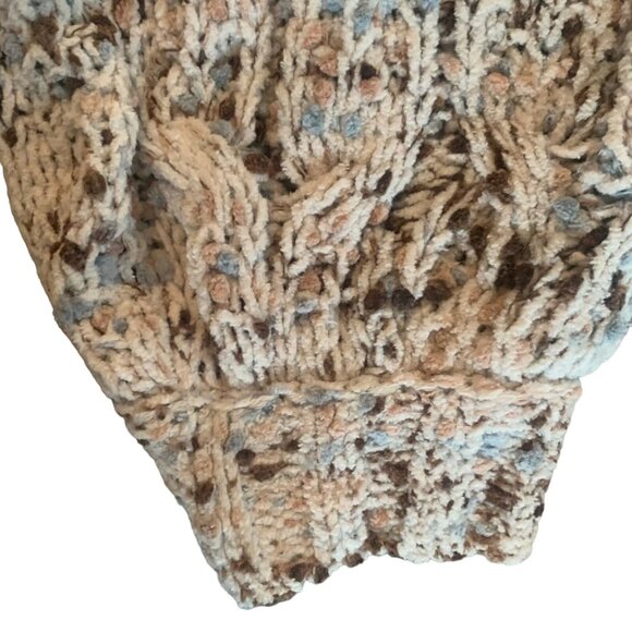 NWT JESSICA SIMPSON‎ BEIGE MULTI-COLOR DOT CHUNKY CABLE KNIT SWEATER XS - Picture 5 of 8